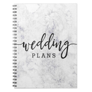 Chic White & Gray Marble Wedding Planner Notizblock