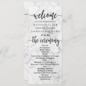 Chic White & Gray Marble Wedding Programm (Vorne/Hinten)