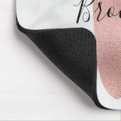 Chic White & Gray Marmor Rose Gold B Monogramm Nam Mousepad (Ecke)