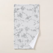 Chic White Gray Silver Marble Glitzer Script Name Badhandtuch Set (Handtuch)
