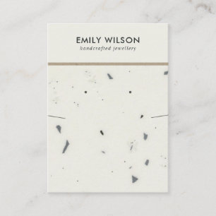 CHIC WHITE GRAY TERRAZZO NECKLACE EARRING DISPLAY VISITENKARTE