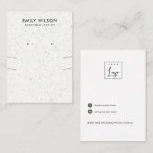 CHIC WHITE GRAY TERRAZZO NECKLACE EARRING DISPLAY VISITENKARTE (Vorne/Hinten)