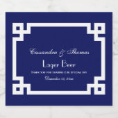 Chic White Greek Key Frame DIY BG Bierflaschenetikett (Einzelnes Label)