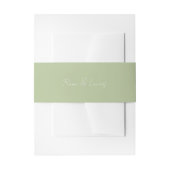 Chic White & Green Couple Script Wedding Einladungsbanderole (Vorderseite Beispiel)