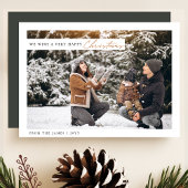 Chic White & Green Happy Weihnachten