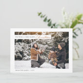 Chic White & Green Happy Weihnachten (Stehend Vorderseite)