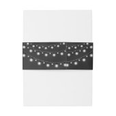 Chic White Hanging String Lights Black Chalkboard Einladungsbanderole (Rückseitenbeispiel)