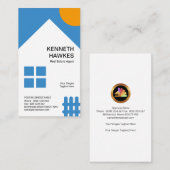 Chic White House Orange Sun Picket Fence Realtor Visitenkarte (Vorne/Hinten)