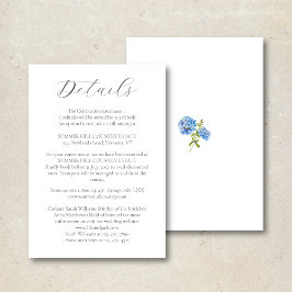 Chic White Hydrangea | Info-Karte für Hochzeitdeta Dankeskarte