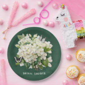 Chic White Hydrangea und Butterfly Brautparty Pappteller (Party)
