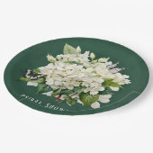 Chic White Hydrangea und Butterfly Brautparty Pappteller (Schrägansicht)