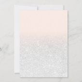 Chic white Imitats Glitzer Pink ombre Bestätigung Einladung (Rückseite)