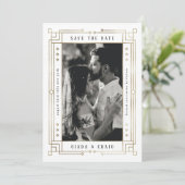 Chic White Imitats Goldene Fossilienmuseum Save th Ankündigung (Stehend Vorderseite)