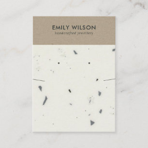CHIC WHITE KRAFT TERRAZZO NECKLACE EARRING DISPLAY VISITENKARTE