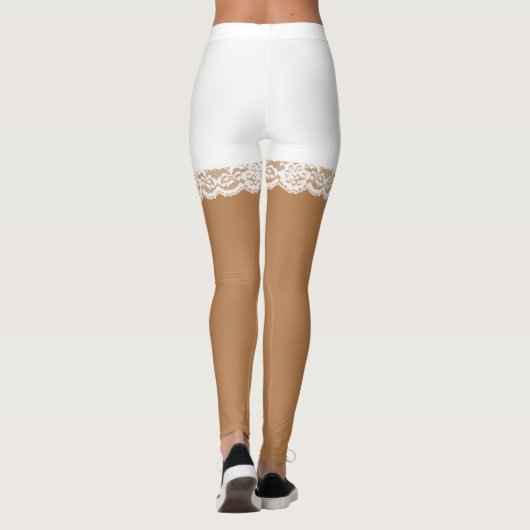 Chic White Lace Imitate Shorts Leggings (Rückseite)