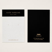 Chic White Leather Earring Juwelier Display Card (Vorne & Hinten)