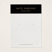 Chic White Leather Earring Juwelier Display Card (Vorderseite)