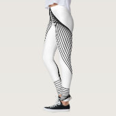"Chic White Leggings with Bold Black Lines" (Links)