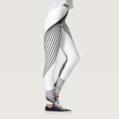 "Chic White Leggings with Bold Black Lines" (Rechts)