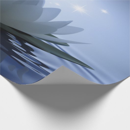 Chic White Lotus Blue Geschenkpapier (Ecke)