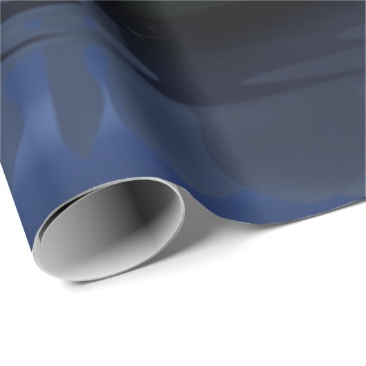 Chic White Lotus Blue Geschenkpapier (Rolleneckpunkt)