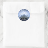 Chic White Lotus Blue Runder Aufkleber (Tasche)