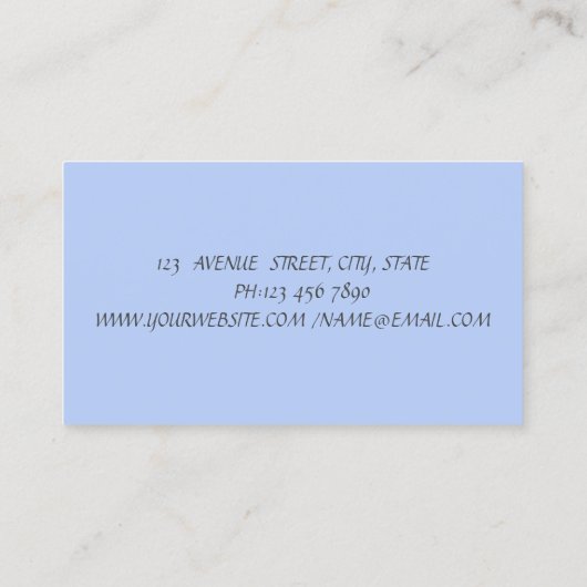 Chic White Lotus Blue Visitenkarte (Rückseite)