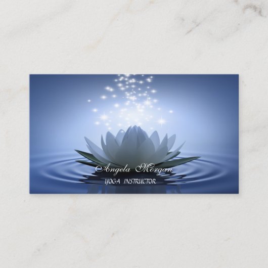 Chic White Lotus Blue Visitenkarte (Vorderseite)