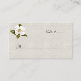 Chic White Magnolia Wedding Escort Card Platzkarte