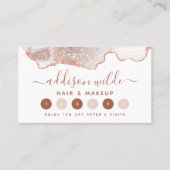 Chic White Marble Agate Rose Gold Glitzer Treuekarte (Vorderseite)
