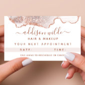 Chic White Marble Agate Rose Gold Terminkarte