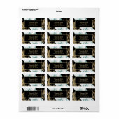 Chic White Marble Gold Foil Paint Texture Birthday Adressaufkleber (Vorne)