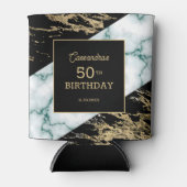 Chic White Marble Gold Foil Paint Texture Birthday Dosenkühler (Vorderseite)