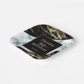 Chic White Marble Gold Foil Paint Texture Birthday Pappteller (Gewinkelt)