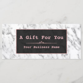 Chic White Marble Rose Gold Geschenkgutschein