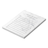 Chic White Marmor Personalisiert To-Do-List Notizblock (Rotiert)