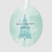Chic White Mint Christmas Tree Glitzer Ornament (Vorderseite)