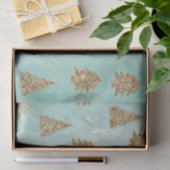 Chic White Mint Gold Glitzer Weihnachtsbaumen Seidenpapier (Geschenk)