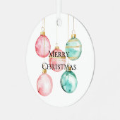 Chic White Mint Pink Gold Weihnachtsschmuck (Vorderseite links)