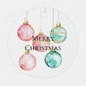 Chic White Mint Pink Gold Weihnachtsschmuck (Vorderseite)