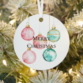 Chic White Mint Pink Gold Weihnachtsschmuck