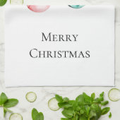 Chic White Mint Pink Gold Weihnachtsschmuck Geschirrtuch (Gefaltet)