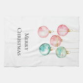 Chic White Mint Pink Gold Weihnachtsschmuck Geschirrtuch (Horizontal)