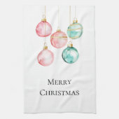 Chic White Mint Pink Gold Weihnachtsschmuck Geschirrtuch (Vertikal)
