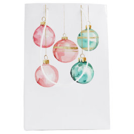 Chic White Mint Pink Gold Weihnachtsschmuck Mittlere Geschenktüte