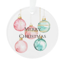 Chic White Mint Pink Gold Weihnachtsschmuck