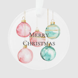 Chic White Mint Pink Gold Weihnachtsschmuck Ornament
