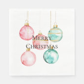 Chic White Mint Pink Gold Weihnachtsschmuck Serviette (Vorderseite)