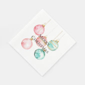 Chic White Mint Pink Gold Weihnachtsschmuck Serviette (Ecke)