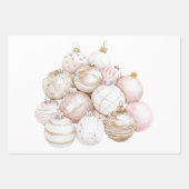 Chic White Mint Pink Weihnachtsbaumen Geschenkpapier Set (Vorderseite 3)